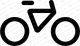 Fahrrad klein - Lenker rechtsfreistehend auf Glas