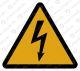 Blitzpfeil (Dreieck)Warnung vor gefährlicher elktrischer SpannungSchenkellänge 100 mm