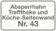 Anschrift Absperrhahn Trefftheke und Küche - Seitenwand Nr. 43