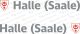 Halle Wappen + Schriftzug Halle (Saale)