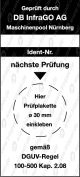 Geprüft durchDB InfraGO AGMaschinenpol Nürnberggemäß DGUVRegel 100-500 Kap 2.08