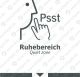 Ruhebereich mit Zusatz „Psst“Quiet zonemit MontagehilfeICE 1 Redesign