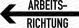 Arbeitsrichtung mit Pfeil nach links