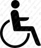 Rollstuhlfahrer rechtsweisend