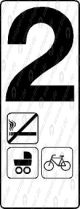 2. Klasse Informationskartusche - Nichtraucher, Kinderwagen, Fahrrad mit Sitzplatzsymbol