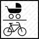 Mehrzweckraum Kinderwagen/Fahrrad, Piktogramm für Informationskartusche