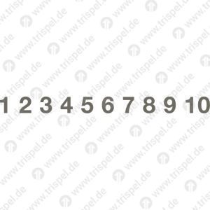 Ziffer 12 mm 1-10, Helvetica Halbfett, für Schließfächer