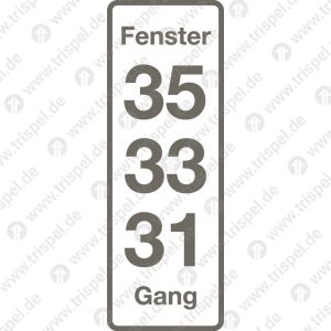 Platzanzeiger 31, 33, 35 für Bcm (nur für Instandhaltung)