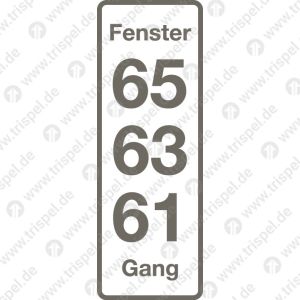 Platzanzeiger 61, 63, 65 für Bcm (nur für Instandhaltung)