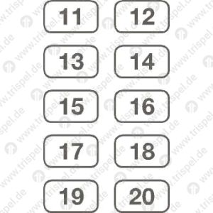 Platznummern 11 bis 20Einzelformat: 40 x 24