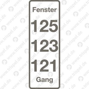 Platzanzeiger 125, 123, 121 für Bcm (nur f. Instandhaltung)