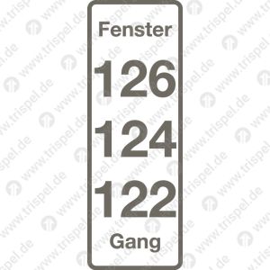 Platzanzeiger 126, 124, 122 für Bcm (nur f. Instandhaltung)