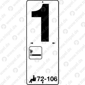 Informationskartusche 1. Klasse Raucher Plätze 72 bis 106