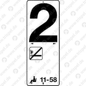 Informationskartusche 2. Klasse Nichtraucher Plätze 11 bis 58