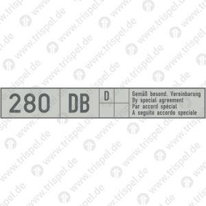 Vereinbarungsraster. 280, DB Länderkürzel D, Gemäß besond. Vereinbarung...
