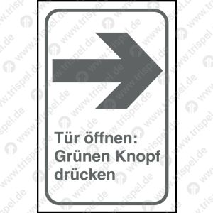 Hinweis auf Türtaster (Pfeil nach rechts) -Piktogramm-