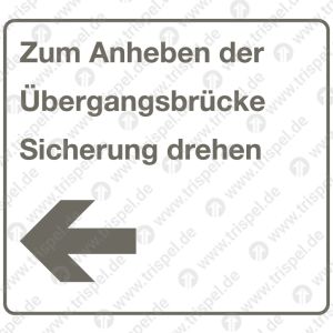Zum Anheben der Übergangsbrücke Sicherung drehen