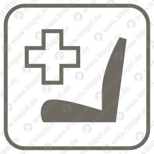 Sitzplatz für Schwerbehinderte , Sitz nach links weisend -Piktogramm-