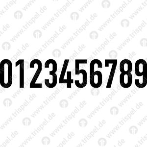 Ziffer 100 mm 0 - 9, fette Engschrift