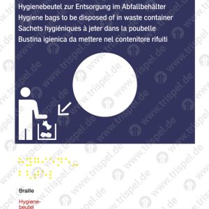 Hygienebeutel zur Entsorgung im Abfallbehälter4-sprachig, D, E, F, IBraile