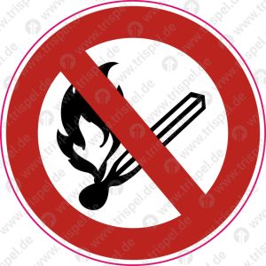 Feuer, offenes Licht und Rauchen verboten