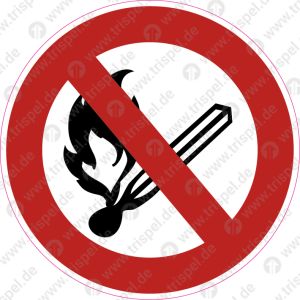 Feuer, offenes Licht und Rauchen verboten
