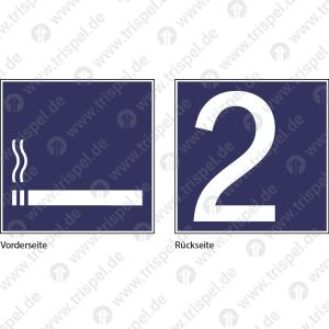 Raucher Klassenzahl 2 - doppelseitig, Sichtseite Raucher Klebeseite Klassenzahl 2