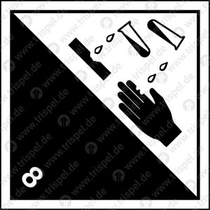 Ätzende Stoffe mit Eindruck "8