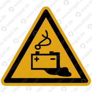 Warnung vor Gefahren durch BatterienSchenkellänge 100 mm