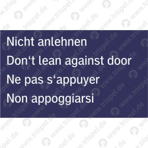 Nicht anlehnen4-sprachig D, E, F, I