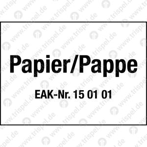 Entsorgung- und Umweltkennzeichen"Papier/Pappe EAK-Nr. 15 01 01