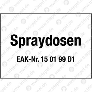Entsorgung- und Umweltkennzeichen" Spraydosen EAK-Nr. 15 01 99 D1