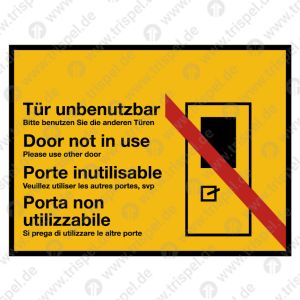 Tür unbenutzbar 4-sprachig
