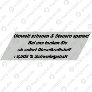 Umwelt schonen & Steuern sparen! Bei uns tanken Sie ab sofort Dieselkraftstoff ...