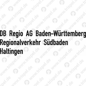 HeimatanschriftDB Regio AG Baden-WürttembergRegionalverkehr SüdbadenHaltingen