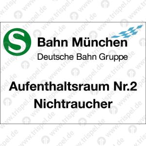 S-Bahn München Logo + Aufenthaltsraum Nr. 2 Nichtraucher