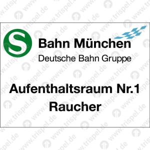S-Bahn München Logo + Aufenthaltsraum Nr. 1 Raucher