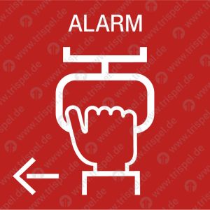 Notbremse, Alarm, Pfeil nach links weisend