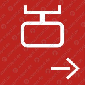 Notbremse, Pfeil nach rechts weisend