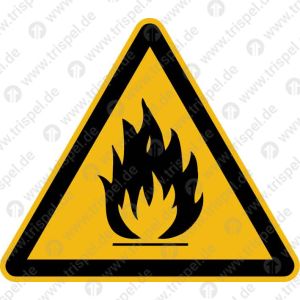 Warnung vor feuergefährlichen StoffenSchenkellänge 100 mm