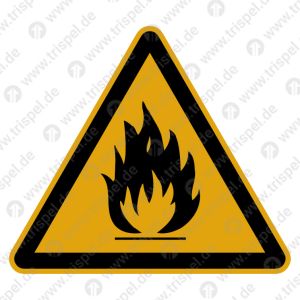 Warnung vor feuergefährlichen Stoffen Schenkellänge 100 mm