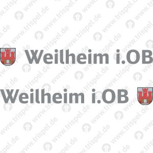 Weilheim i. OB Wappen + Schriftzug Weilheim i. OB