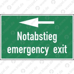 Notabstiegemergency exit(Pfeil links)