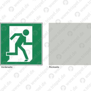 Notausgang rechts (E010), Klebeseite lichtgrau RAL 7035- doppelseitig