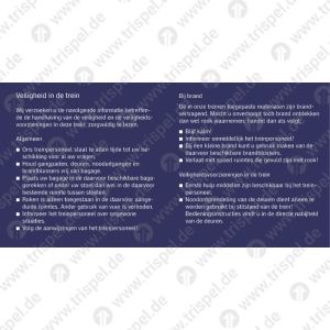 Sicherheit im Zug - Zusatz (ergänzendes Textschild) in niederländisch