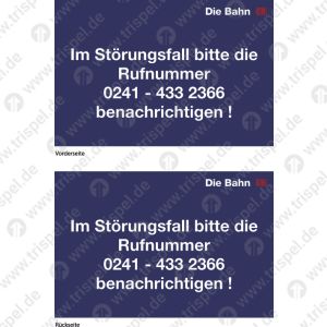 Im Störungsfall bitte die Rufnummer 02 41 - 4 33 23 66 benachrichtigen!(doppelseitig)