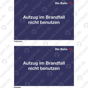 Aufzug im Brandfall nicht benutzen(doppelseitig)