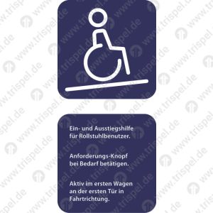 Rampe für Rollstuhlbenutzer - Ein- und Ausstiegshilfe für Rollstuhlbenutzer...Anbringung nur im Innenbereich, 10 mm Abstand zueinanderEinsatz S-Bahn München ET 423