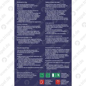 Sicherheit im Zug -Hochformat-Symbole in dänisch erklärt