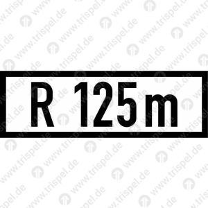 Kleinster befahrbarer Bogenhalbmesser - R 125 mSymboldarstellung nach DIN EN 15877-2 Punkt 4.5.20.1